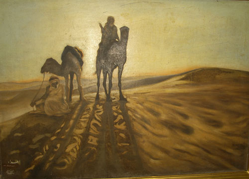 الصحراء في وقت المغيب