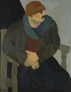A MAN WITH A RED HAT
