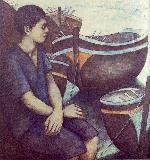 a boy and boats