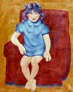 A young girl and a seat